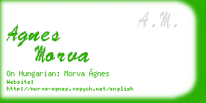 agnes morva business card