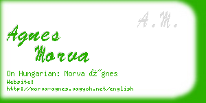 agnes morva business card